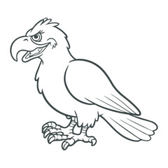 cartoon style cute white eagle