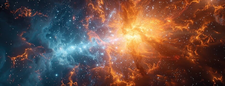 Supernova Explosion and Galaxies Collision with Vivid Light and Color Effects