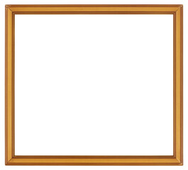 Narrow wooden picture frame on a transparent background, in PNG format.