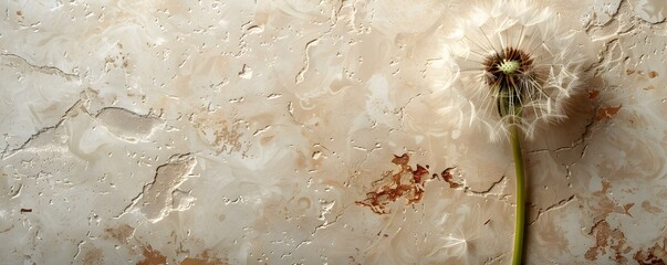 Elegant condolence card featuring a dandelion on a neutral background An elegant condolence card with a diverse design featuring a dandelion motif on a neutral background. Concept Condolence Card