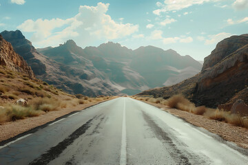 shots of road , An open road leads to the background of nature
