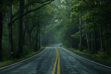 Fototapeta premium shots of road , An open road leads to the background of nature 
