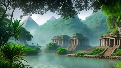 Abstrakter Hintergrund für Design - Die Pyramiden der Azteken 8.