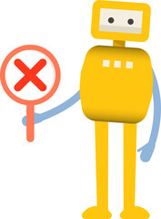 Robot Character Showing Wrong Mark
