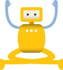 Robot Character Sitting Illustration
