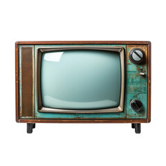 A retro style TV, isolated on white background cutout.