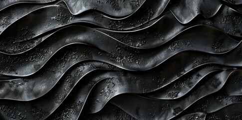 A detailed view of a black wall covered in glistening water droplets, creating a striking visual effect. - obrazy, fototapety, plakaty