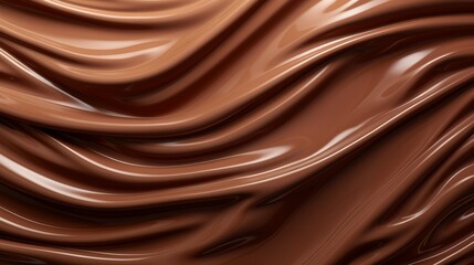 Melted chocolate background. Brown liquid swirls. chocolate wrapper texture, dark chocolate wallpaper 