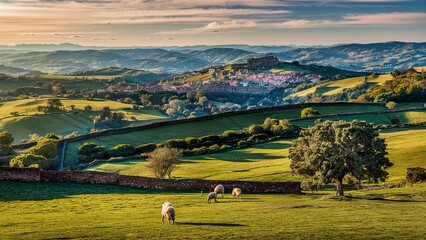 Fototapeta na wymiar scenic view spanish landscape hills