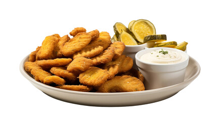 Crispy Fried Pickles on transparent background - A Delicious Homemade Snack Perfect for Any Occasion