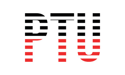 PTU three initial letter iconic line negative space minimal logo design vector template. monogram, abstract, wordmark, business, typography, minimalist, brand, company, flat, modern, unique, simple