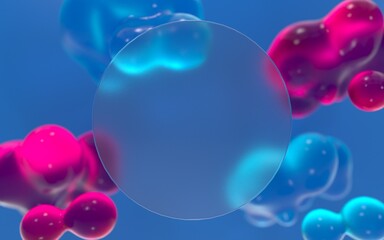 Minimal blue background with a glassmorphism for product display