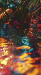 A holographic background that simulates textures from nature like flowing water and rustling leaves for a calming effect