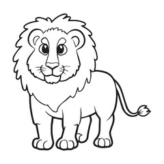 cartoon style cute white lion