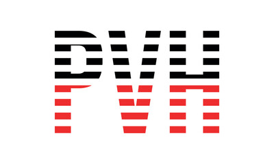 PVH three initial letter iconic line negative space minimal logo design vector template. monogram, abstract, wordmark, business, typography, minimalist, brand, company, flat, modern, unique, simple