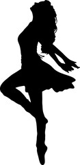 Female Dancer Black Vector silhouette 