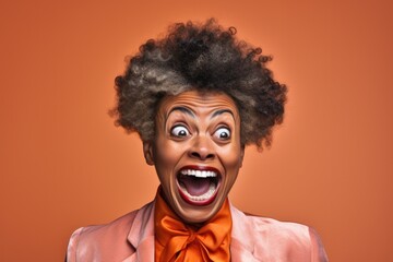 expressive and crazy face concept - obrazy, fototapety, plakaty