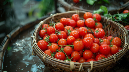 Obraz na płótnie Canvas tomatoes in a basket