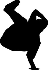 Male Dancer Black Vector silhouette 