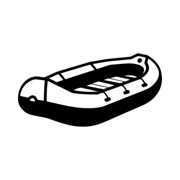 Inflatable boat icon. 
