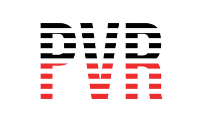 PVR three initial letter iconic line negative space minimal logo design vector template. monogram, abstract, wordmark, business, typography, minimalist, brand, company, flat, modern, unique, simple