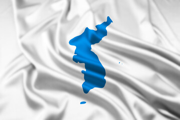 The Korean Unity Flag Rippled