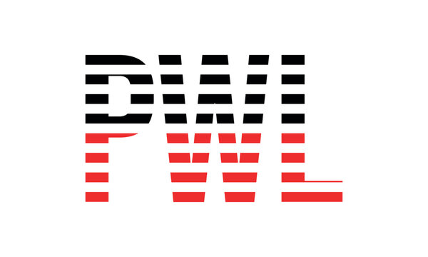 PWL three initial letter iconic line negative space minimal logo design vector template. monogram, abstract, wordmark, business, typography, minimalist, brand, company, flat, modern, unique, simple