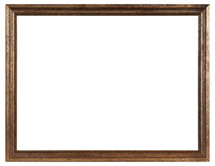 Old narrow made picture frame in PNG format on a transparent background.