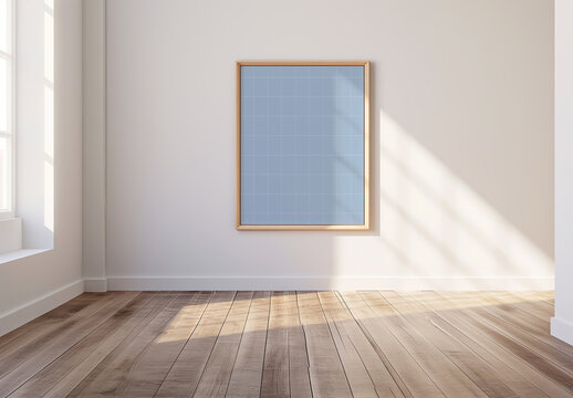 Picture Frame Mockup In The Empty Sunny Room With Generative ai