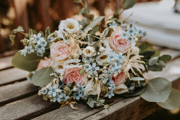 wedding bouquet on the table