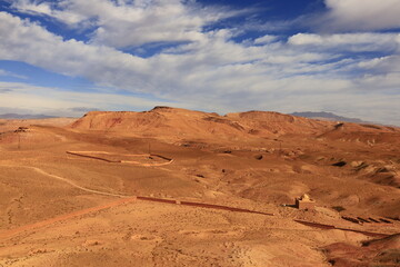 Fototapeta na wymiar View from the Aït Benhaddou located along the former caravan route between the Sahara and Marrakesh in Morocco