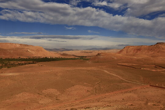 View from the Aït Benhaddou located along the former caravan route between the Sahara and Marrakesh in Morocco