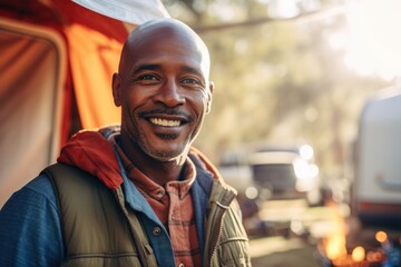 person van camper trip concept