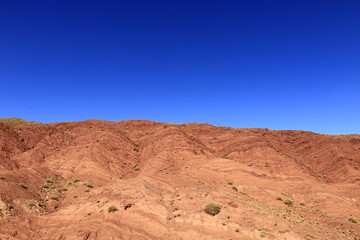 View on a mountain in the High Atlas which is a mountain range in central Morocco, North Africa, the highest part of the Atlas Mountains