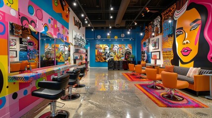 Obraz premium Room Filled With Chairs and Paintings