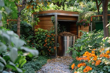 Wooden Box in a Garden