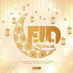 Eid mubarak and eid ul fitr social media banner instagram post design template