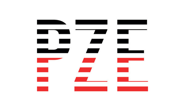 PZE three initial letter iconic line negative space minimal logo design vector template. monogram, abstract, wordmark, business, typography, minimalist, brand, company, flat, modern, unique, simple