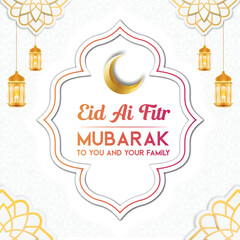 Eid Mubarak and eid ulfitr social media Instagram post design  template