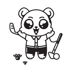 illustrate a kawaii style, cartoon style, sticker type black outline, full body Hamsters and with the following 