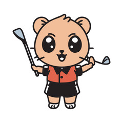 illustrate a kawaii style, cartoon style, sticker type black outline, full body Hamsters and with the following 