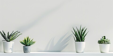 Verdant Workspace Serenity: Focusing on Clean Lines, Subtle Shadows, and the Calming Presence of Plants