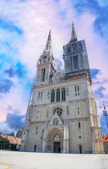 Fototapeta na wymiar Zagreb Cathedral, in the capital of Croatia, Zagreb.