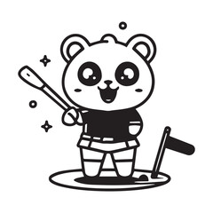 illustrate a kawaii style, cartoon style, sticker type black outline, full body Hamsters and with the following 