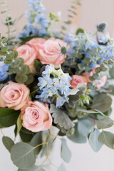Wedding bouquet with colorful florals.