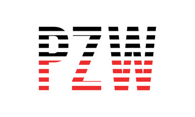 PZW three initial letter iconic line negative space minimal logo design vector template. monogram, abstract, wordmark, business, typography, minimalist, brand, company, flat, modern, unique, simple