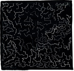 black square with white lines, textured black square