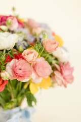 Wedding bouquet with colorful florals.