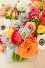 Wedding bouquet with colorful florals.