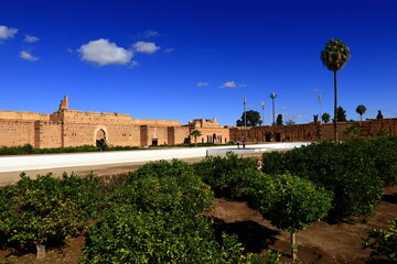 Fototapeta na wymiar El Badi Palace is a ruined palace located in Marrakesh, Morocco